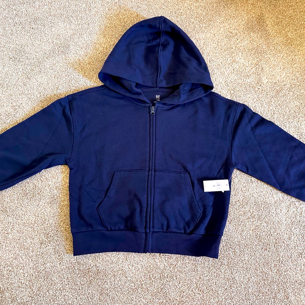 NWT navy blue cardigan hoodie size 8 (M)